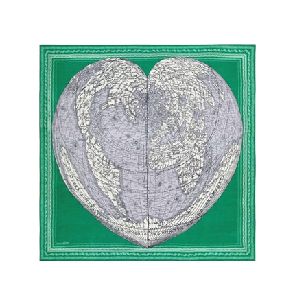 Foulard Quadrato Mappemonde Verde