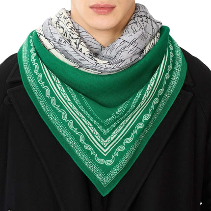Foulard Quadrato Mappemonde Verde