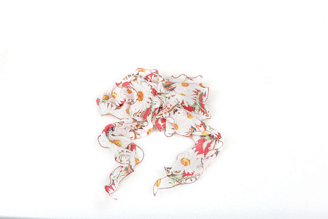 Girocollo Drappo " Frou Frou " Fiori Bianchi