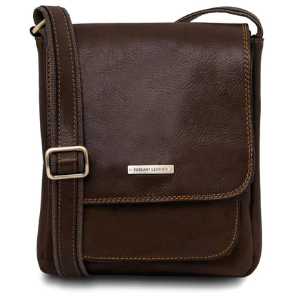 Jimmy - Leather crossbody bag for men with front pocket | TL141407