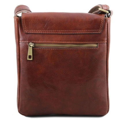 John - Leather crossbody bag for men with front zip | TL142464