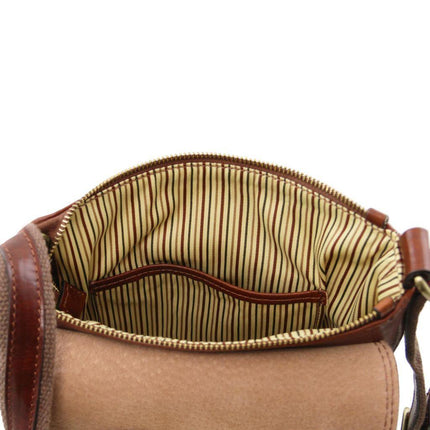 John - Leather crossbody bag for men with front zip | TL142464