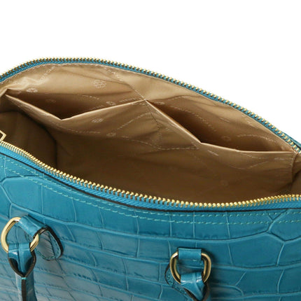 Layla - Croc print leather small duffle handbag | TL142398