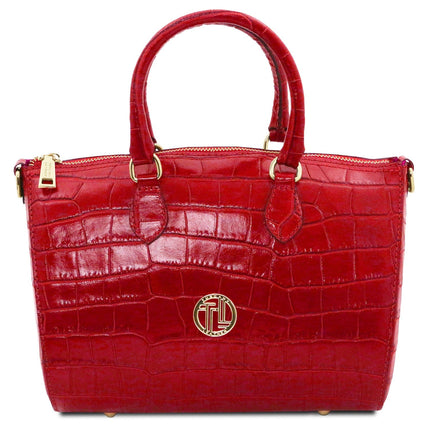 Layla - Croc print leather small duffle handbag | TL142398