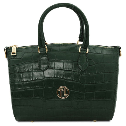 Layla - Croc print leather small duffle handbag | TL142398