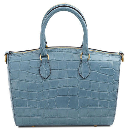 Layla - Croc print leather small duffle handbag | TL142398