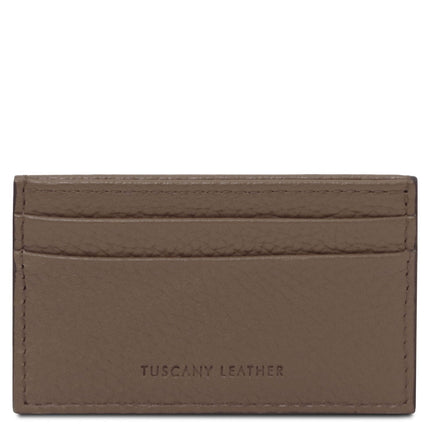 Leather card holder - 4 cards, pebbled leather | TL142474