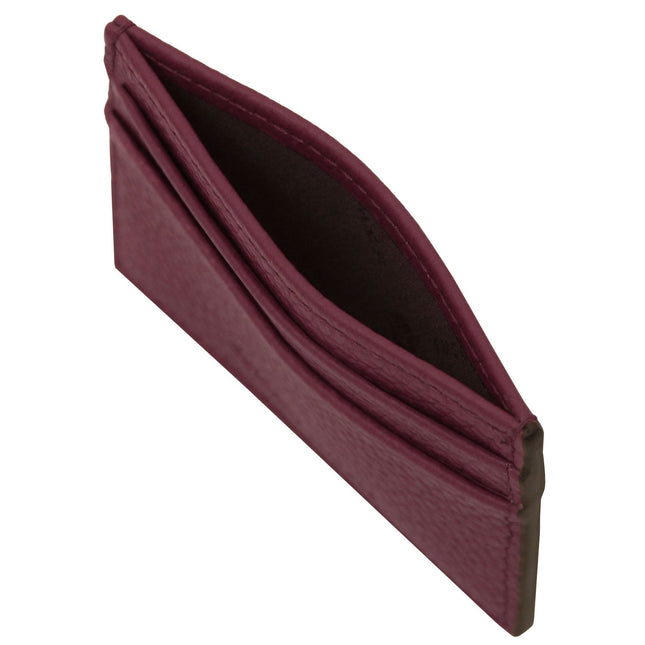 Leather card holder - 4 cards, pebbled leather | TL142474