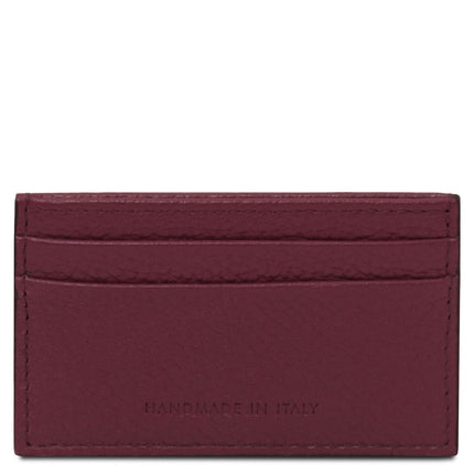 Leather card holder - 4 cards, pebbled leather | TL142474