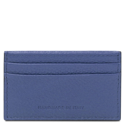 Leather card holder - 4 cards, pebbled leather | TL142474