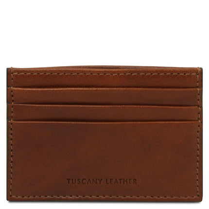 Leather card holder - 6 cards, smooth full - grain leather | TL142471