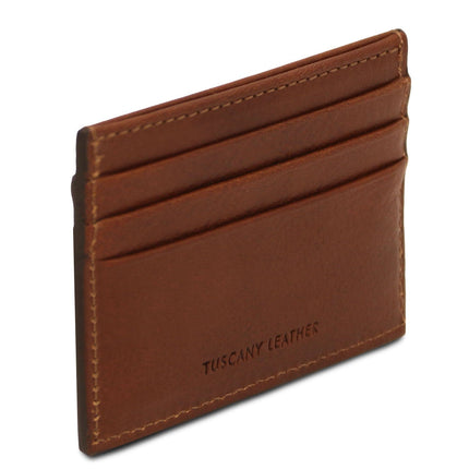 Leather card holder - 6 cards, smooth full - grain leather | TL142471