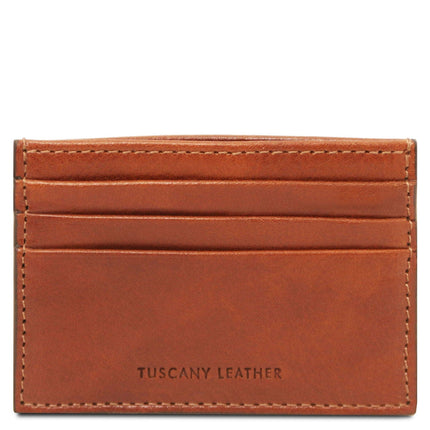 Leather card holder - 6 cards, smooth full - grain leather | TL142471
