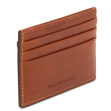 Leather card holder - 6 cards, smooth full - grain leather | TL142471