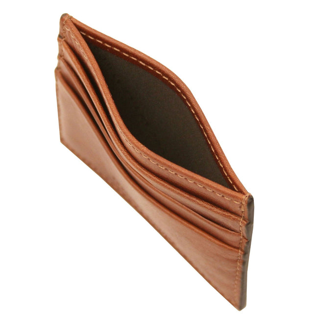 Leather card holder - 6 cards, smooth full - grain leather | TL142471