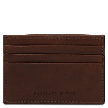 Leather card holder - 6 cards, smooth full - grain leather | TL142471