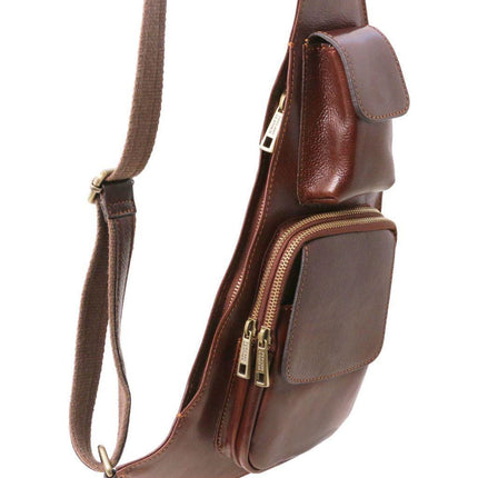 Leather crossover bag | TL141352 men's sling bag