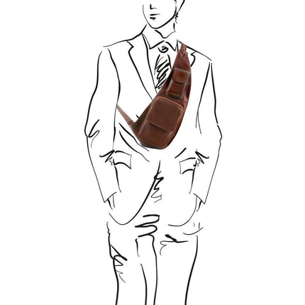 Leather crossover bag | TL141352 men's sling bag