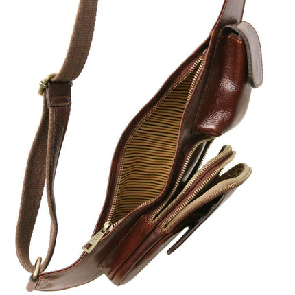 Leather crossover bag | TL141352 men's sling bag