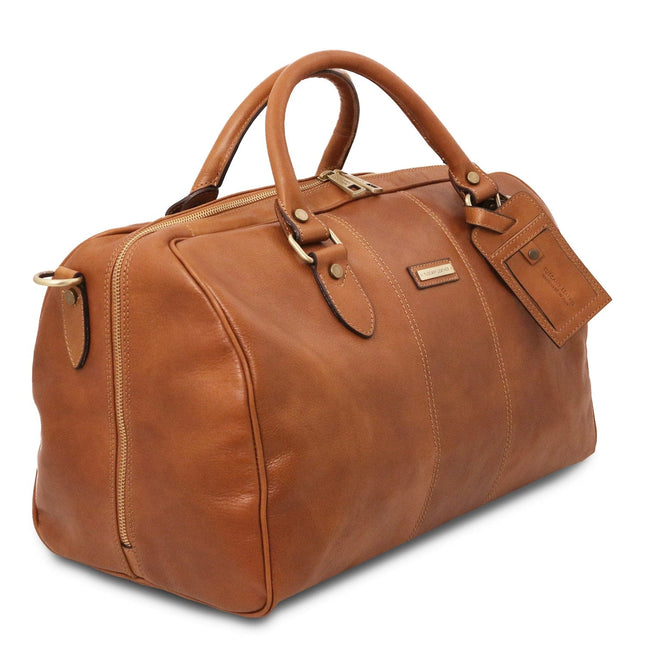Lisbona - Travel leather duffel bag in matte leather - Small size | TL142441