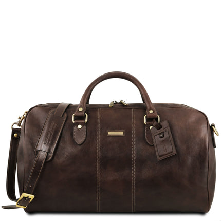 Lisbona - Travel leather duffel bag - Large size - Matte leather | TL141657