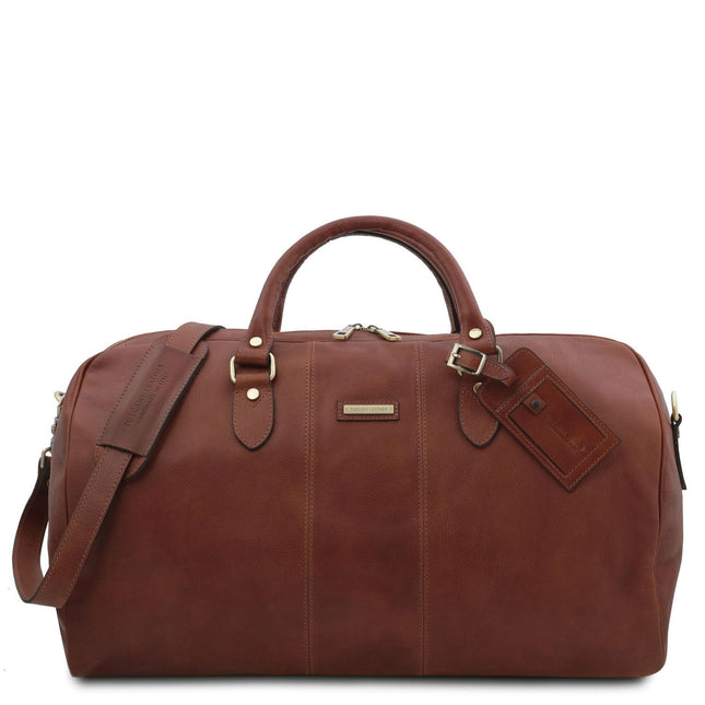 Lisbona - Travel leather duffel bag - Large size - Matte leather | TL141657