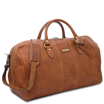 Lisbona - Travel leather duffel bag - Large size - Matte leather | TL141657