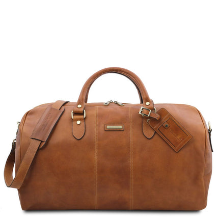 Lisbona - Travel leather duffel bag - Large size - Matte leather | TL141657