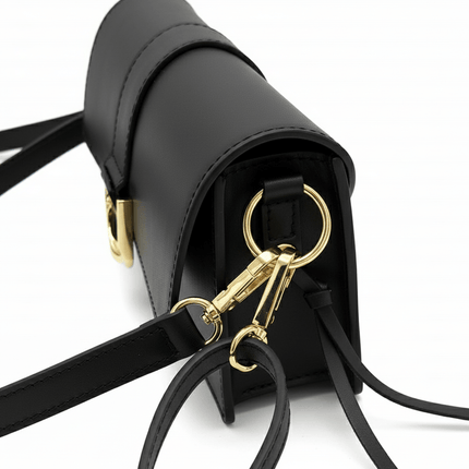 Livorno – Italian Leather Shoulder Bag – Black