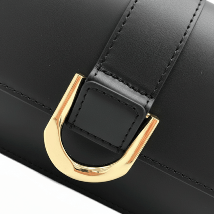 Livorno – Italian Leather Shoulder Bag – Black