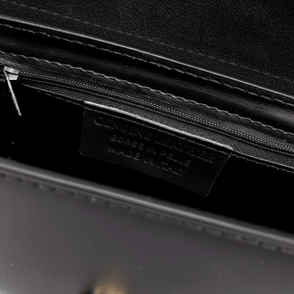 Livorno – Italian Leather Shoulder Bag – Black