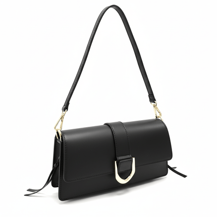 Livorno – Italian Leather Shoulder Bag – Black