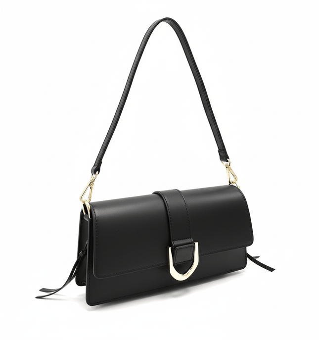 Livorno – Italian Leather Shoulder Bag – Black