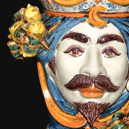 Lume a Testa h 55 limoni blu e arancio maschio bianco