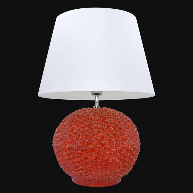 Lume palla a pigna in ceramica decoro Rosso Fuoco