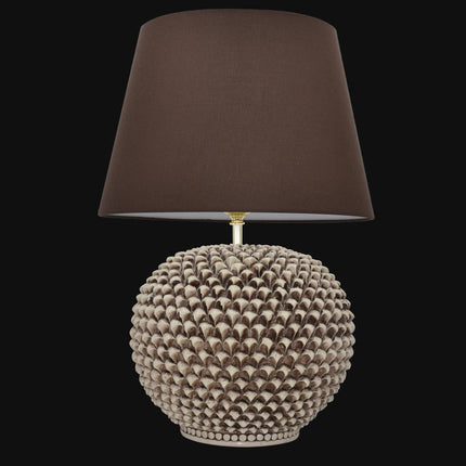 Lume palla a pigna in ceramica diverse misure, Decoro in Madreperla Antichizzato