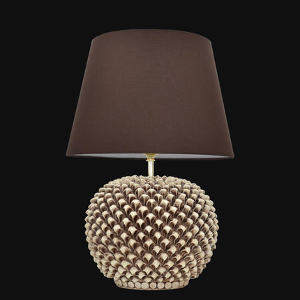 Lume palla a pigna in ceramica diverse misure, Decoro in Madreperla Antichizzato