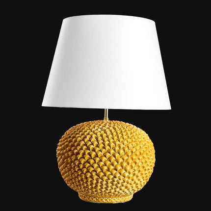 Lume palla a pigna in ceramica in diverse misure decoro Senape