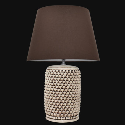 Lume pigna cilindro h 60 Madreperla Antichizzato in ceramica di Caltagirone