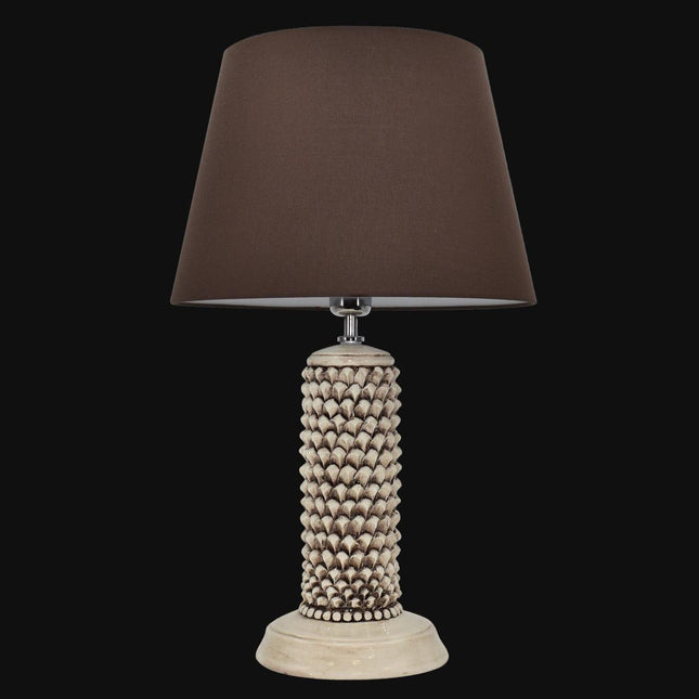 Lume pigna cilindro h 60 Madreperla Antichizzato in ceramica di Caltagirone