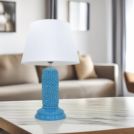 Lume pigna cilindro h 60 Turchese in ceramica di Caltagirone