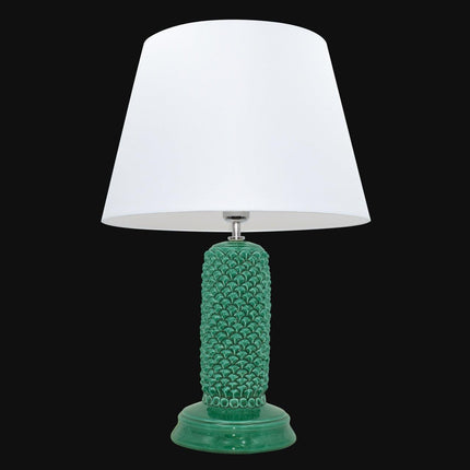 Lume pigna cilindro h 60 Verde Smeraldo in ceramica di Caltagirone