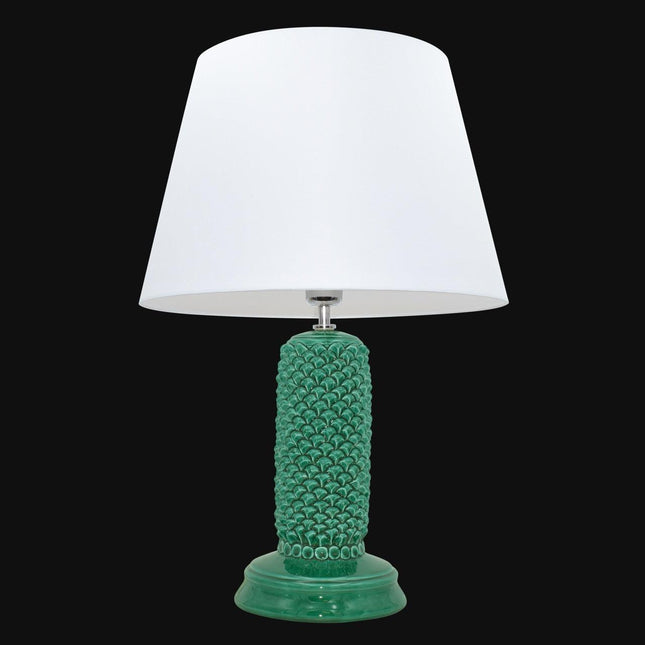Lume pigna cilindro h 60 Verde Smeraldo in ceramica di Caltagirone