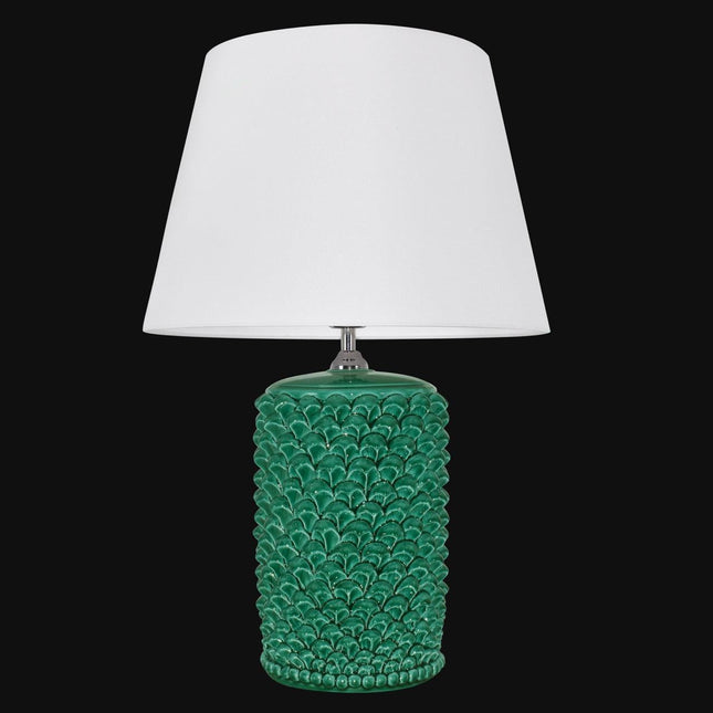Lume pigna cilindro h 60 Verde Smeraldo in ceramica di Caltagirone