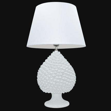 Lume Pigna modellata a mano White Line - Ceramiche di Caltagirone