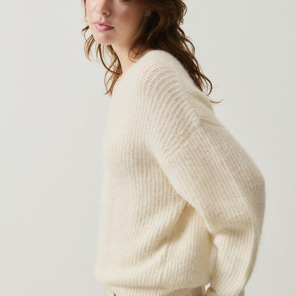 Maglia East Crew Neck Donna Mother Of Pearl Melange