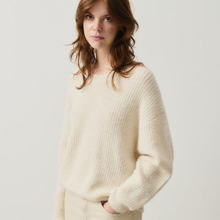 Maglia East Crew Neck Donna Mother Of Pearl Melange