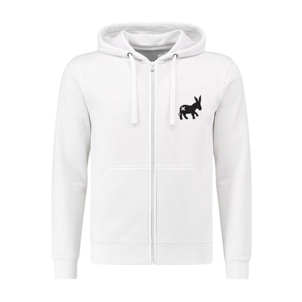 Maglia Hoodie Full - Zip Uomo White/Blue