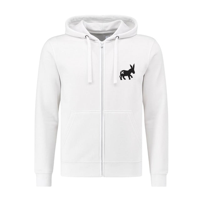 Maglia Hoodie Full - Zip Uomo White/Blue