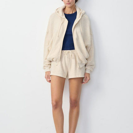 Maglia Itonay Full Zip Donna Ecru